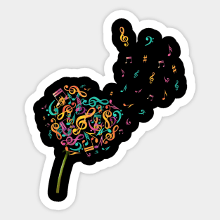 Heart Dandelion Music Notes Sticker